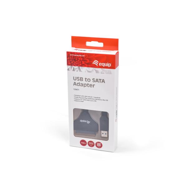 Ausrüstungsausrüstung 133471 USB3.0 nach SATA -Adapter, männlich, 0,5 m, schwarz