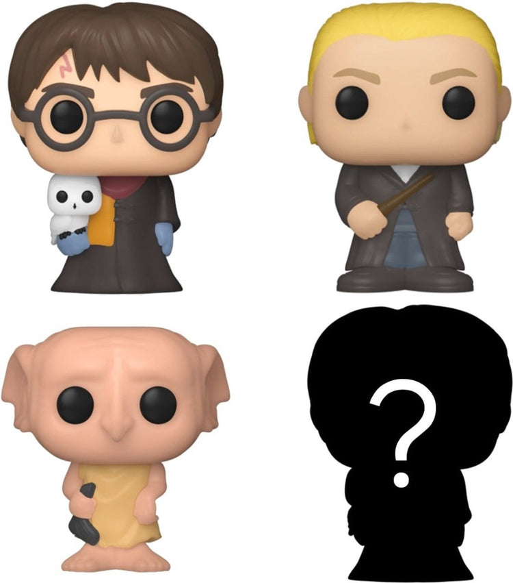 Funko Bitty Pop! - Harry Potter 4er-Pack Serie 1 – Harry Potter 31 – Draco Malfoy 13 – Dobby 17 + Mystery
