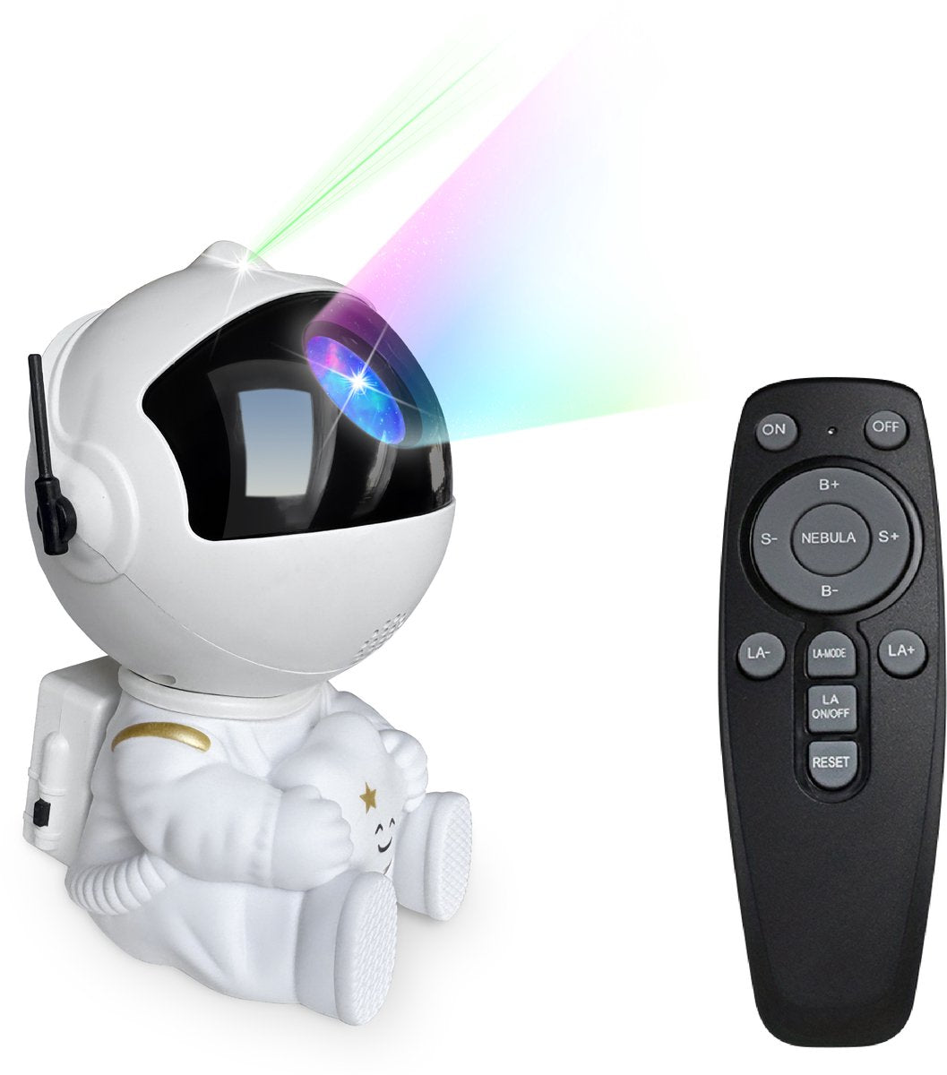 Partyfunlights - Astronauten-Sternprojektor - Laser und Nordlichter - USB - mit Fernbedienung