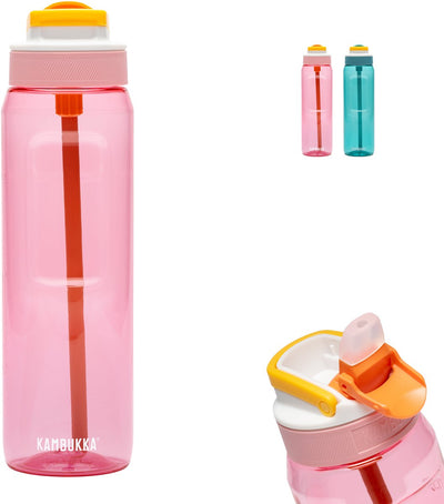 Kambukka Lagoon Trinkflasche 1l – Sunny Melone mit integriertem Strohhalm