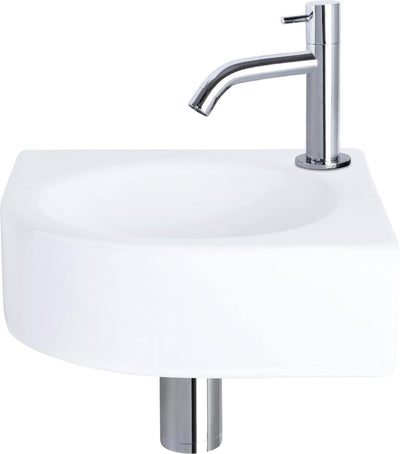 Differnz Cleo Brunnenset – Keramik – gebogener Chromhahn – 30 x 30 x 10 cm