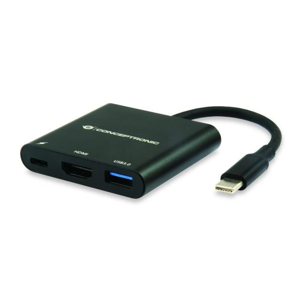 Conceptronic Concepttronic Donn01b Donn USB-C an HDMI-Adapter, USB 3.2 Gen 1 (3.1 Gen 1) Typ-A C, HDMI, Schwarz