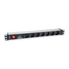 Ausrüstungsausrüstung 333309 7-Outlet Deutsche Verteilungseinheit W Surgeschutz+Schalter, Typ F, 1,5 mm²