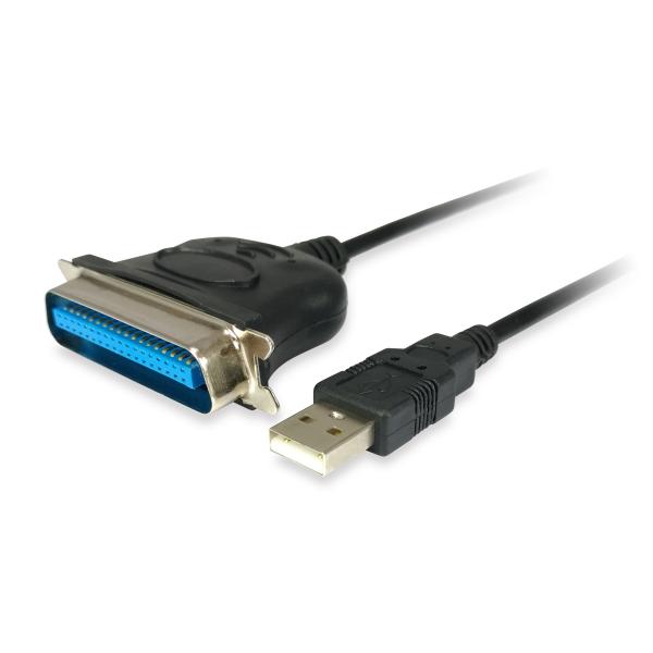 Ausrüstungsausrüstung 133383 USB zu parallelem Adapterkabel, USB 2.0 -> IEEE1284, männlich, schwarz