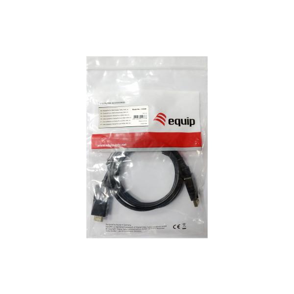 Ausrüstungsausrüstung 119390 DisplayPort an HDMI -Kabel, DisplayPort -> HDMI, männlich, geradlinig, 2m, schwarz