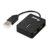 Ausrüstungsausrüstung 128952, 4-Port-Reise-USB-Hub, USB 2,0, 480 Mbit, Plastik, Schwarz