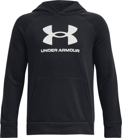 Under Armour UA Rival Fleece BL Hoodie Unisex Sportpullover – Schwarz – Weiß