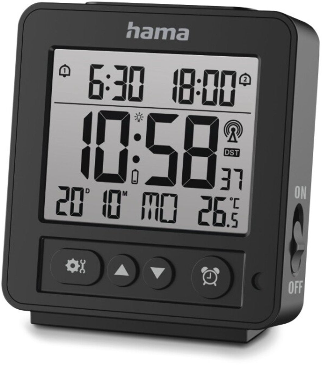 Hama Wecker - Rhodes - Digital - Funkgesteuert - Schwarz