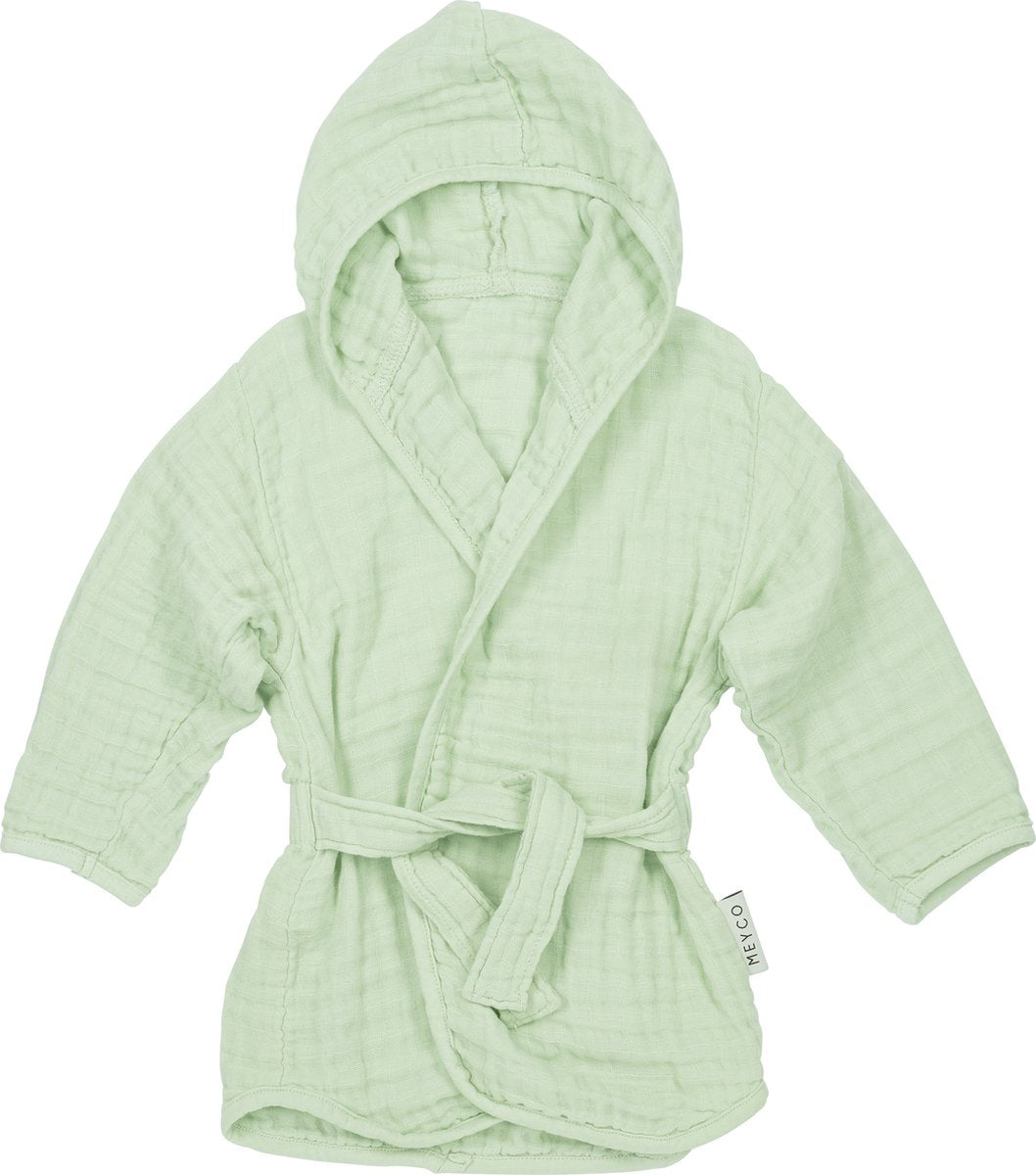Meyco Baby-Uni-Bademantel – vorgewaschen, hydrophil – zartgrün – 98 104