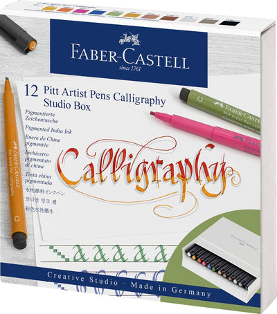 Faber-Castell Kalligraphie-Set – Pitt Artist Pen – Studiobox 12 Stück – FC-167512
