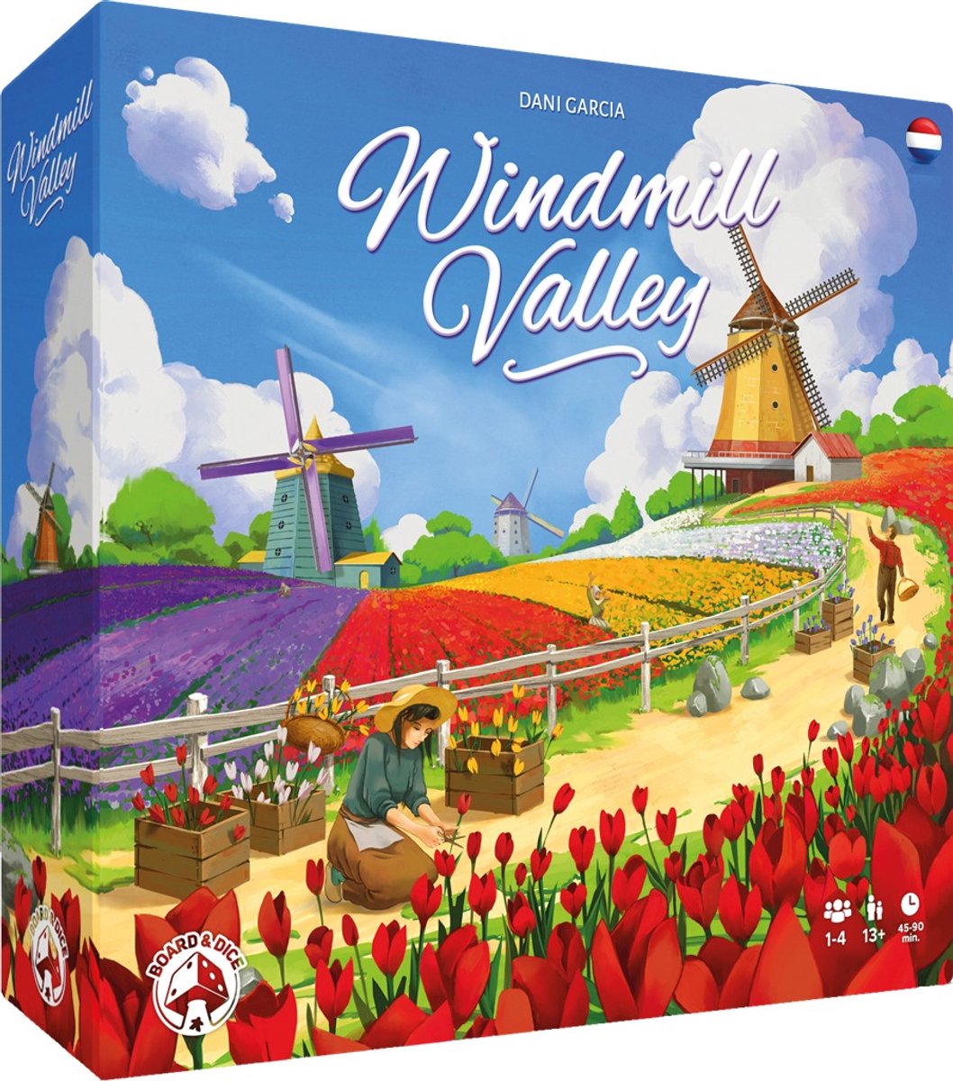 Brettwürfel Windmill Valley - Niederländisches Brettspiel für 1-4 Spieler
