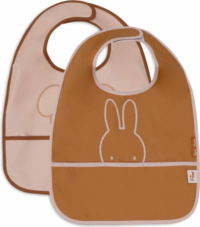 Jollein x Miffy – Baby-Lätzchen wasserdicht – Lätzchen – Miffy Peekaboo Wild Rose – 2 Stück