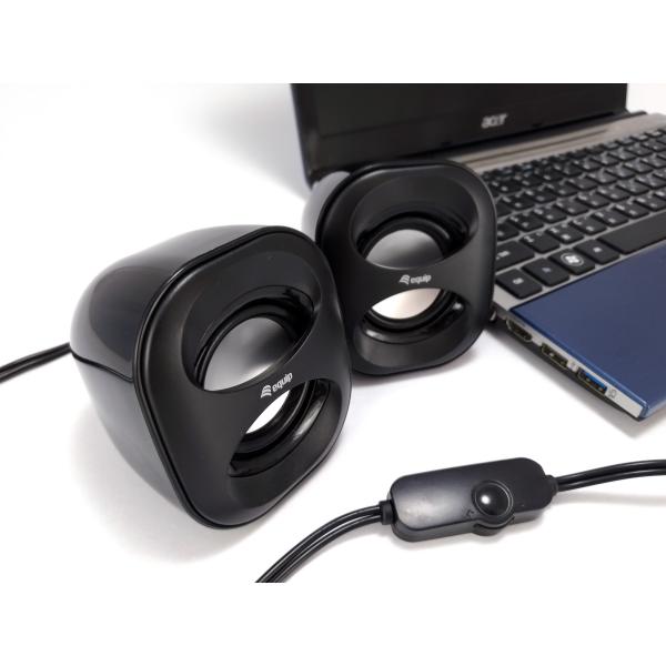 Ausrüstungsausrüstung 245330 Mini USB -Lautsprecher, 2,0 Kanäle, Kabel, 3 W, 90 20 Hz, 40 O, Schwarz