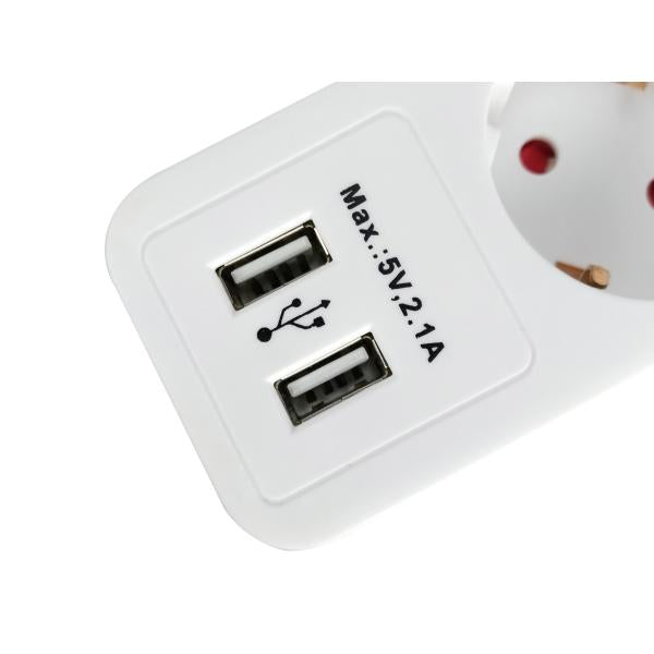 Ausrüstungsausrüstung 245554, 5-Outlet-Streifen mit 2x USB, 5x-Auslass (s) Innen-, Typ F, 1,5 mm², 1,8 m