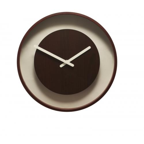 Nächste Zeit Nächstemime KLOK 3046BR Wood Look, Ø30 cm, Wand, dunkles Holz