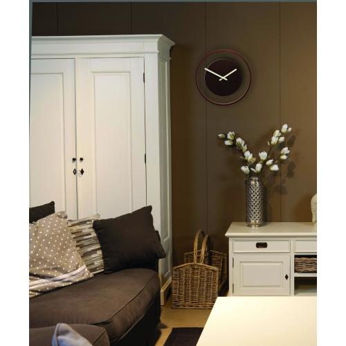Nächste Zeit Nächstemime KLOK 3046BR Wood Look, Ø30 cm, Wand, dunkles Holz