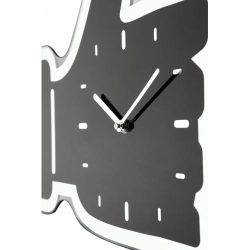 Nächste Zeit Nächstime KLOK 3072ZW Daumen hoch, 40,5 x 41.cm, Wand, schwarzes Silber