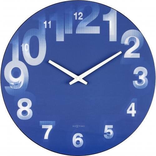 NÄCHSTEMIMMER NOTHER INTERIME KLOK 3077BL 3D, Ø39,5 cm, Wand, blau weiß