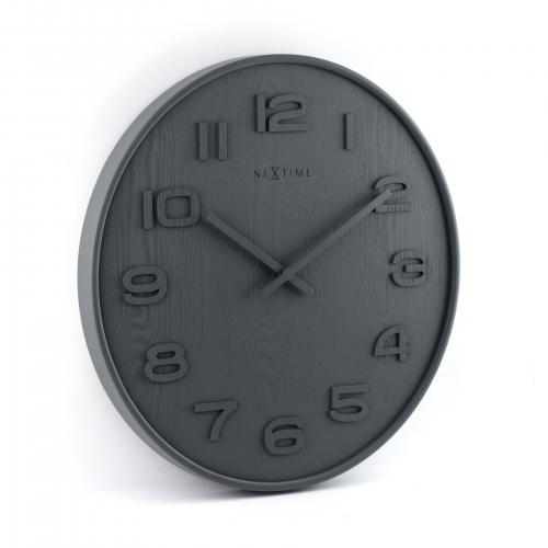 NÄCHSTES IMMIME NEXTIME KLOK 3096GS Holzholz Medium, Ø35,5 cm, Wand, grau