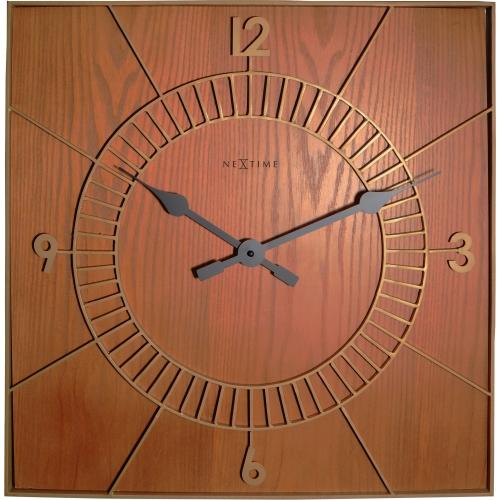 Nächste Zeit Nächstemime KLOK 3112BR Wood Square, 50x50 cm, Wand, Braun