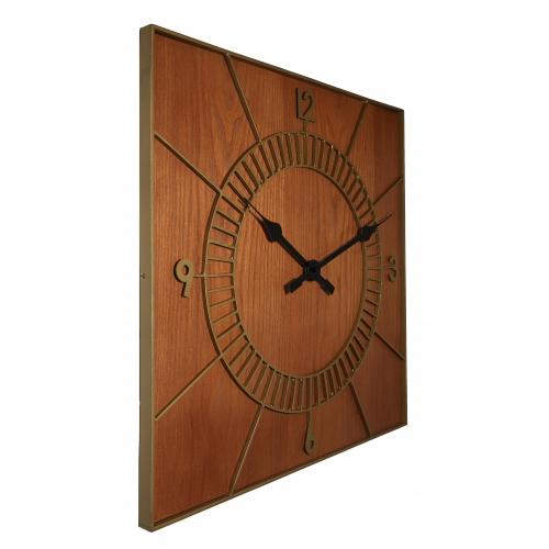 Nächste Zeit Nächstemime KLOK 3112BR Wood Square, 50x50 cm, Wand, Braun