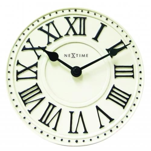 NEXTIME NEXTIME KLOK 5187WI London Tisch, Ø16 cm, Wand, Weiß Schwarz+B32