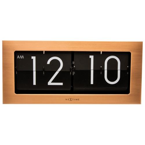 Nächste Zeit Nextime KLOK 5198CO Flip, 16,7 x 36 cm, Flip-over, Kupferschwarz