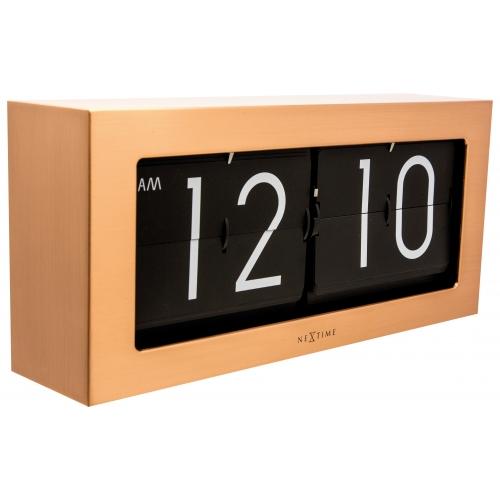 Nächste Zeit Nextime KLOK 5198CO Flip, 16,7 x 36 cm, Flip-over, Kupferschwarz