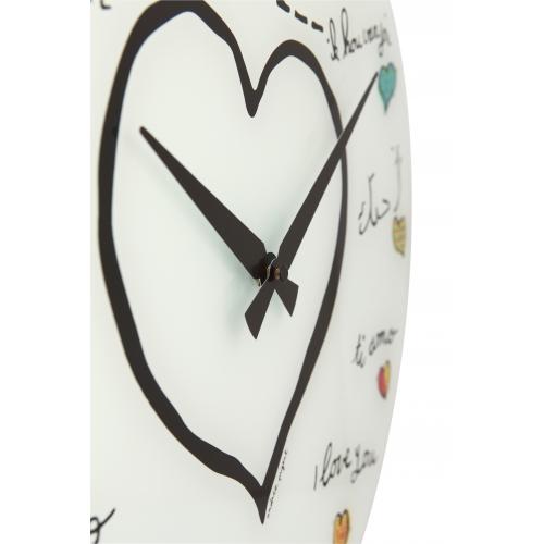 Nächste Zeit Nächstime Klok 8030 liebt dich, Ø43 cm, Wand, weiße Mehrfarbe