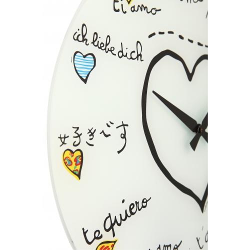 Nächste Zeit Nächstime Klok 8030 liebt dich, Ø43 cm, Wand, weiße Mehrfarbe