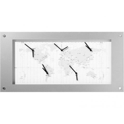 NÄCHSTEMETE NOCH NOCHSTIMME CLOK B1009065 Zeitzone, 39x90 cm, weißes Silber