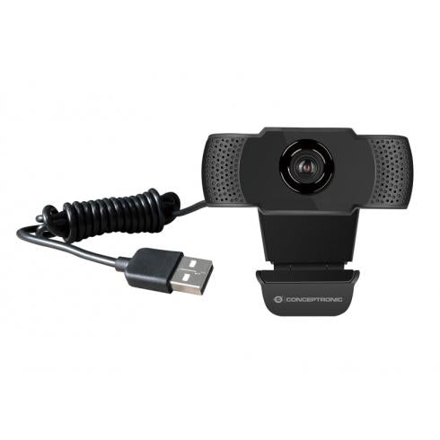 Conceptronic Concepttronic AMDIS01B Full HD -Webcam mit Mikrofon, USB, 2 MP, 1920 x 1080p 30 fps, H.264, 90 °