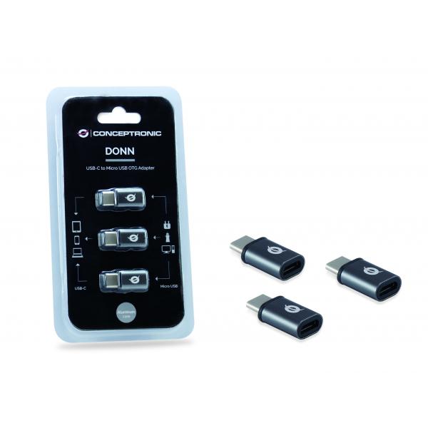 Concepttronic Concepttronic Donn05G USB-C an Micro USB OTG-Adapter 3-Pack, USB 2.0 Typ-C, männliche Frau, BL