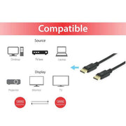 Ausrüstungsausrüstung 119253 Display -Portkabel, DisplayPort 1.4, 8K 60 Hz und 4K 120Hz, HDR, 3M, Schwarz - afbeelding 4