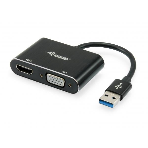 Ausrüstungsausrüstung 133386 USB an HDMI VGA-Adapter, USB 3.2 Gen 1 Typ-A, HDMI-Ausgang, 1920 x 1080 Pixel