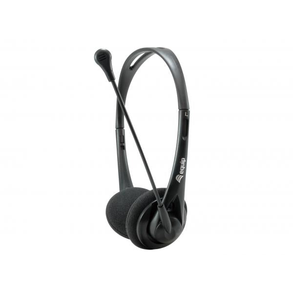 Ausrüstungsausrüstung 245302 Chat-Headset, 3,5 mm, Kopfband, nennt Musik, Binaural, Rotary, Schwarz