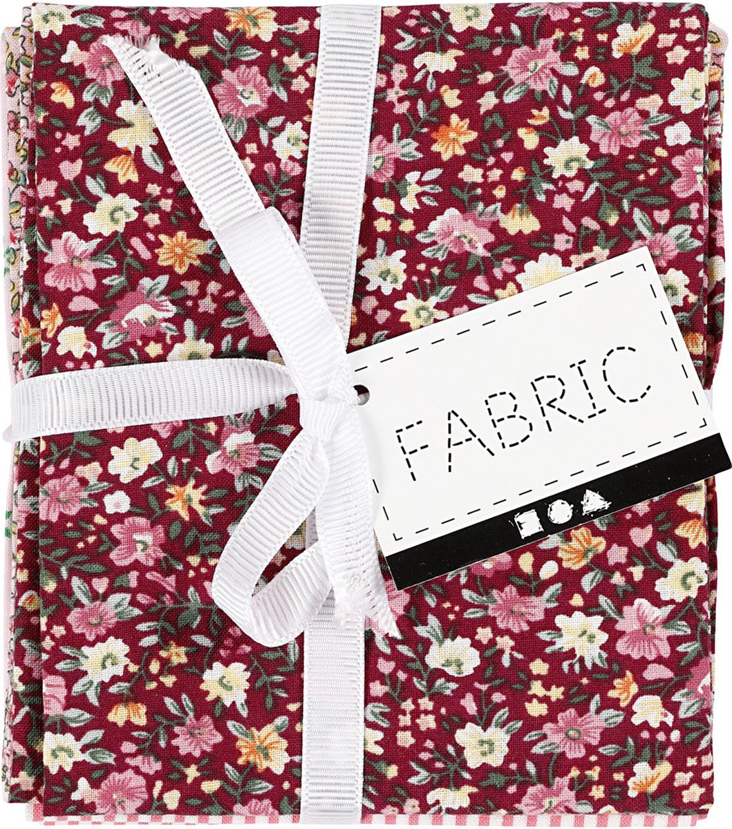 Patchwork Fabric Pink 45x55cm, 4st.