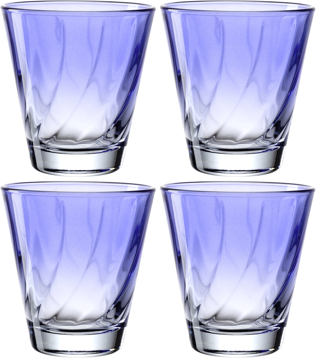 Leonardo Twist Trinkglas 215ml blau - Set 4