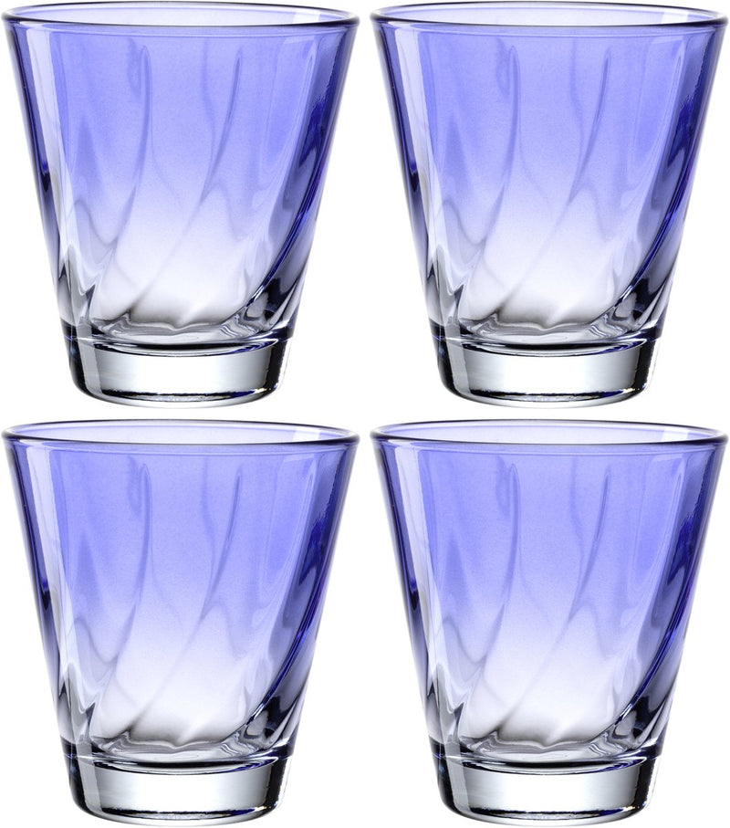 Leonardo Twist Trinkglas 215ml blau - Set 4