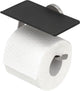 Tiger Noon - Toilettenpapierhalter mit Ablage - Toilettenpapierhalter - ohne Bohren - Bohren oder Kleben - Edelstahl gebürstet