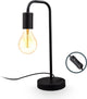 B.k.licht – schwarze Tischlampe – mit industriellem Retro-Design – Nachttischlampe aus Metall – Netzanschluss – E27-Fassung – Höhe: 38 cm