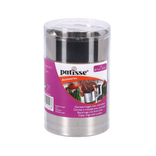 Patisse Patisse-Garnierringe mit Expresslern 7x5,5 cm 3-teiliger Edelstahl