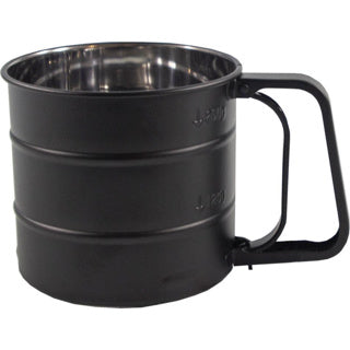 Mehl Sieb Edelstahl schwarz Ø10 cm