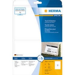 Herma Sondernamenstextil - Acetatseite - selbstklebend, Verbundkleber - weiß - 199,6 x 143,5 mm 40 Etiketten