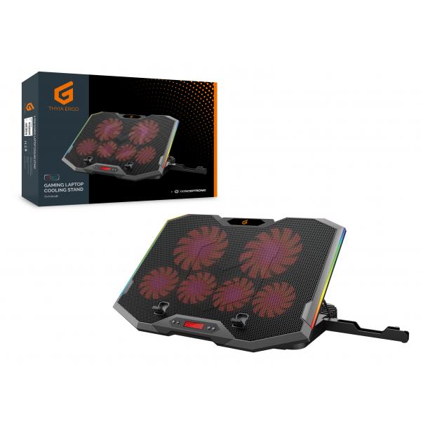 Concepttronic Concepttronic Thyia01b Thyia Ergo 6-Fan-Gaming-Laptop-Kühlständer, 17 43,2 cm, 6 PCs Tasten, Tasten, Tasten