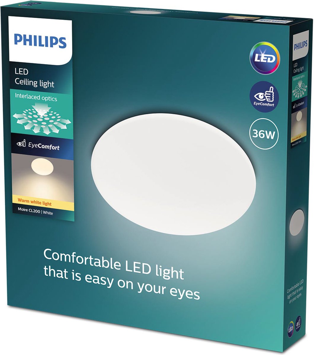 Philips LED Philips Moire Deckenleuchte – 36 Watt – warmweißes Licht – 2700 K
