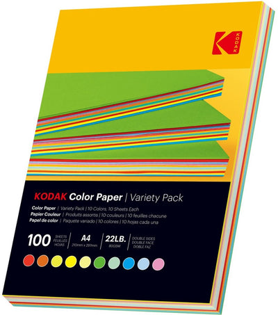 Kodak-Farbpapier – 10 verschiedene Farben – 80 g m² – A4 – 100 Blatt