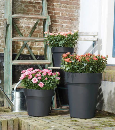 Elho Green Basics Top Planter 40 – Blumentopf für den Außenbereich – ø 39,0 x H 33,0 cm – Living Black