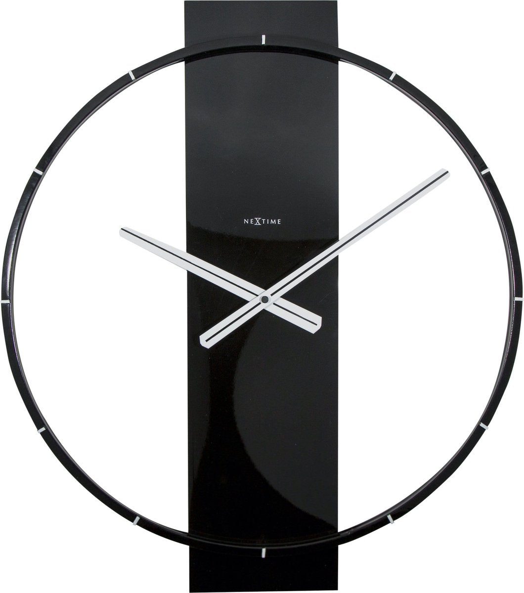 Nexttime Carl – Wanduhr – 50,8 × 58,2 × 4,3 cm – Holzstahl – Schwarz