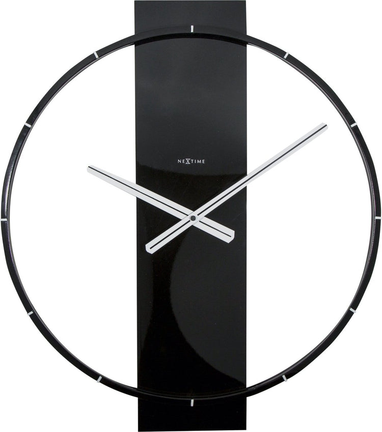 Nexttime Carl – Wanduhr – 50,8 × 58,2 × 4,3 cm – Holzstahl – Schwarz